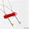 T Brand 18K Rose Gold Inlaid Diamond Key Pendant Necklace for Women