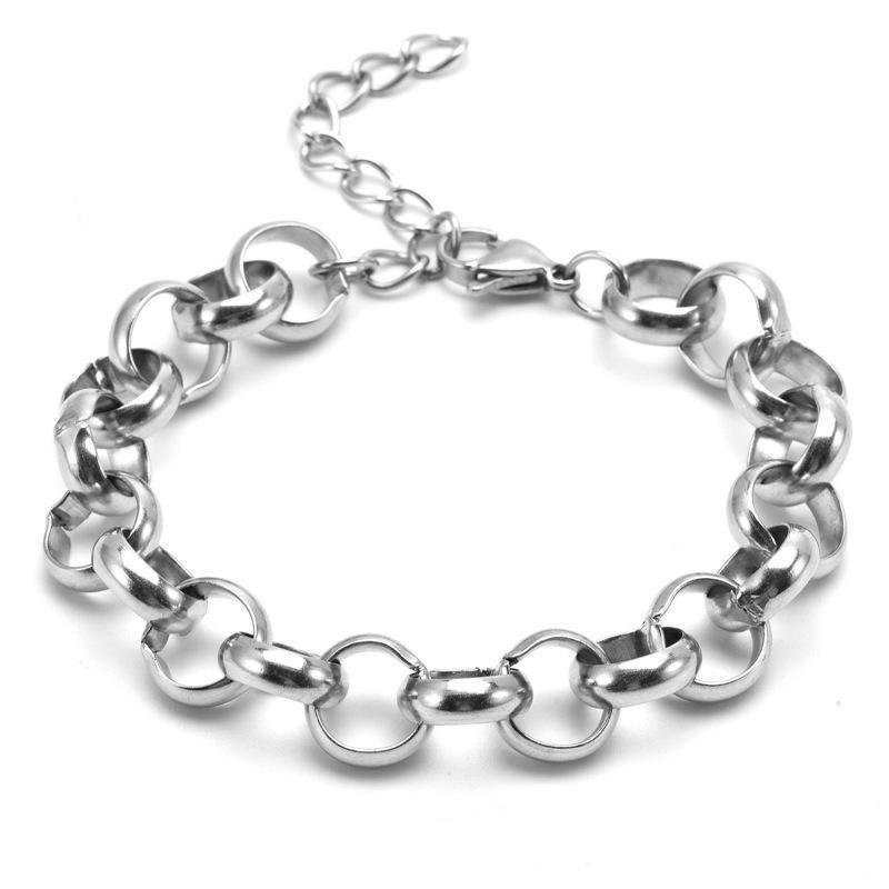

12-миллиметровый круглый браслет-цепочка с жемчугом, индивидуальный браслет из титановой стали