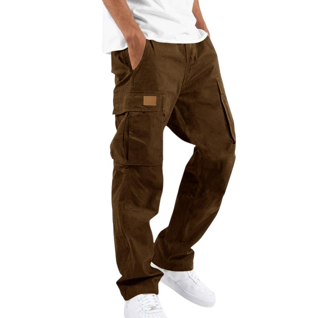 Men's Multi-Pocket Cargo Pants for Outdoor Hiking and Work