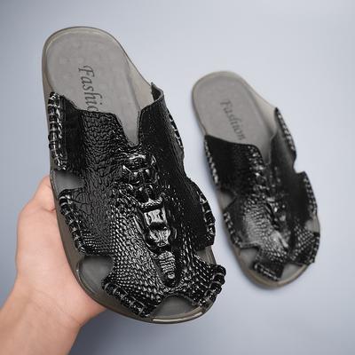 Ciabatte Estive da Uomo alla Moda Ciabatte Casual Artigianali a Coccodrillo alla Moda Ciabatte da Interno Bagno Antiscivolo Infradito di Design Sandali da Spiaggia da Uomo