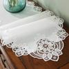 Běhoun na stůl Bílý Stolní vlajka Americká výšivka Len Bavlna Krajka Svatební dekorace Stolní ubrus Zásuvková skříňka Piano Ručník