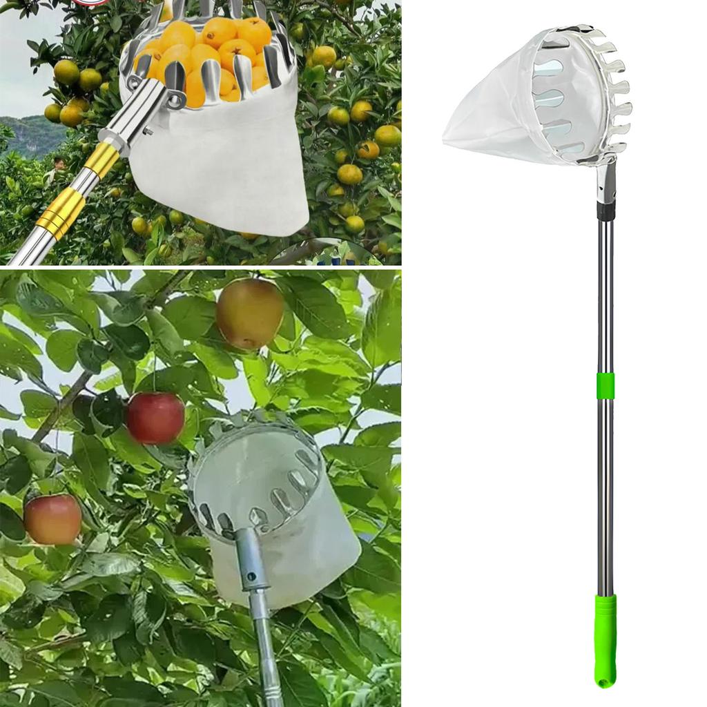 Adjustable Fruit Plucking Tool Stainless Steel Construction Fruit Pickers For Harvesting Apples Pears Citrus In Gardens