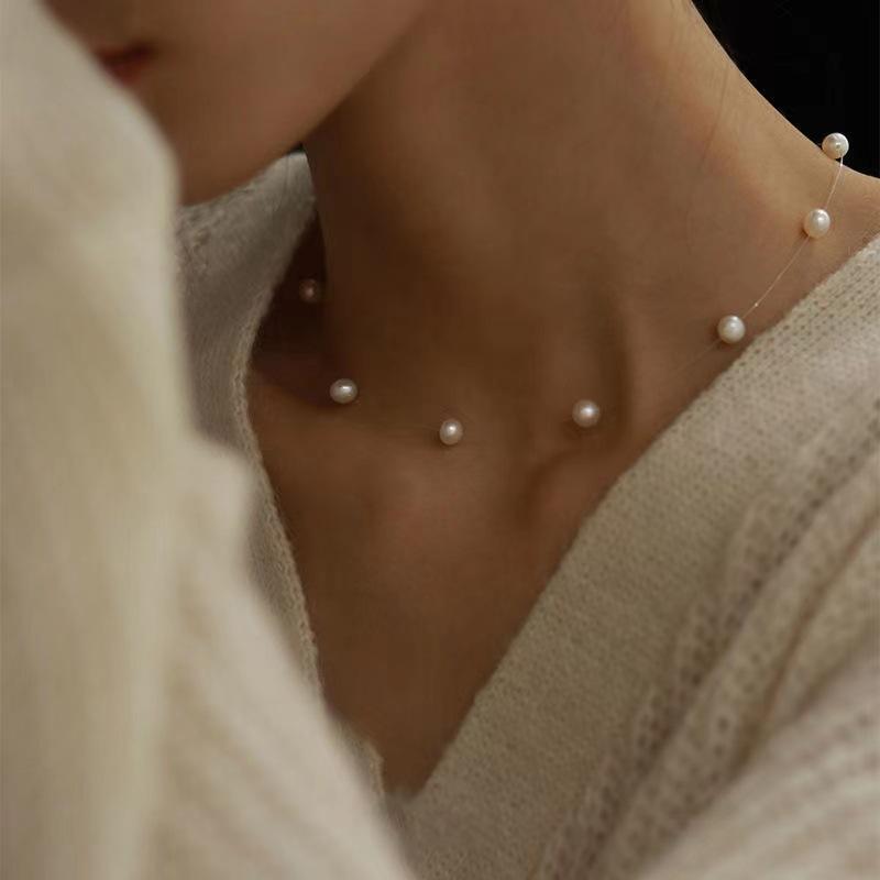 Summer Simple Pearl Collarbone Chain Women'S Year Design Sense Light Luxury Necklace Women'S High Sense Neck Chain
