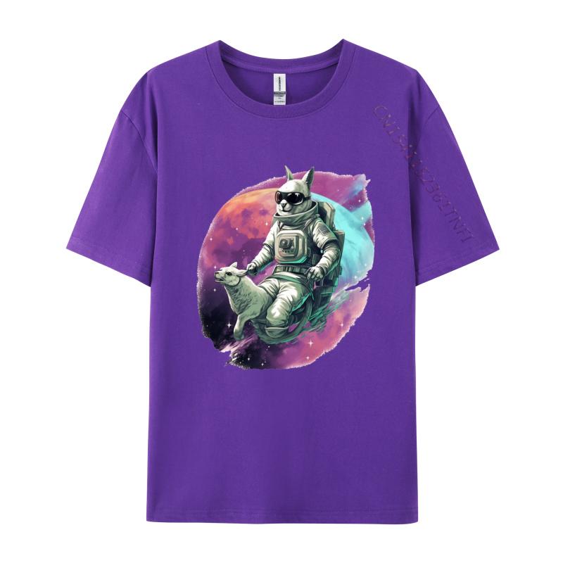 Astronaut Känguru Reitet Auf Einem Pferd T-Shirt für Männer Tier T-Shirts Verrückte Oberteile T-Shirts Im Angebot Grafik T-Shirts