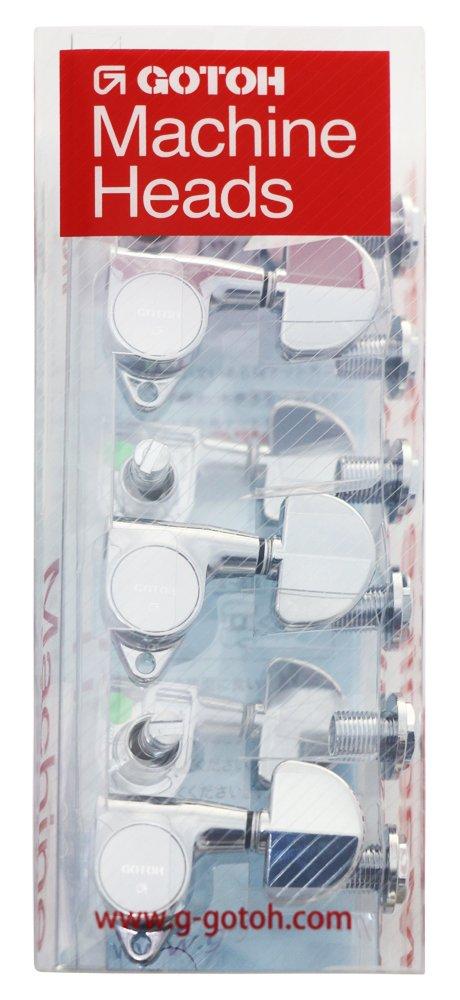 GOTOH Guitar Tuners, Rotomatic Type, Magnum Lock, 20 Buttons, 3+3, Chrome (05182CYX) SG301-MG-20-3+3-C