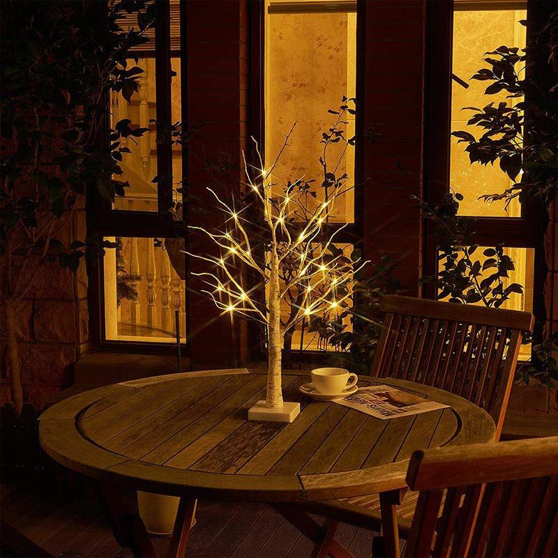 Arbre de Pâques avec 24 lumières LED, lumière blanche, mini lampe