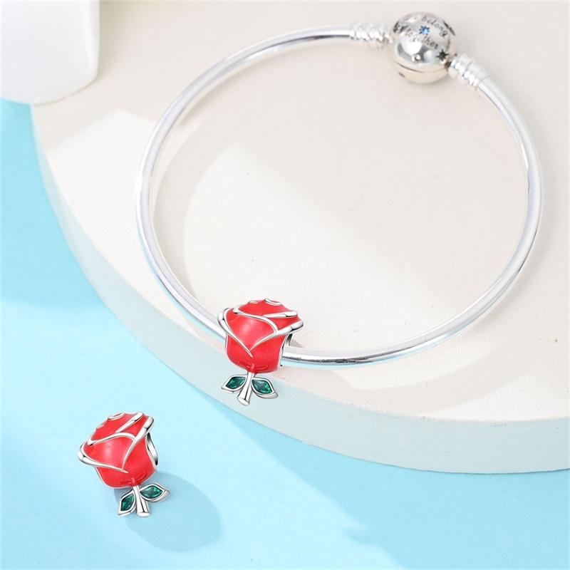 Copper Rose Beads Jewellery Fit Original Bracelet Necklace For Women Diy Gift