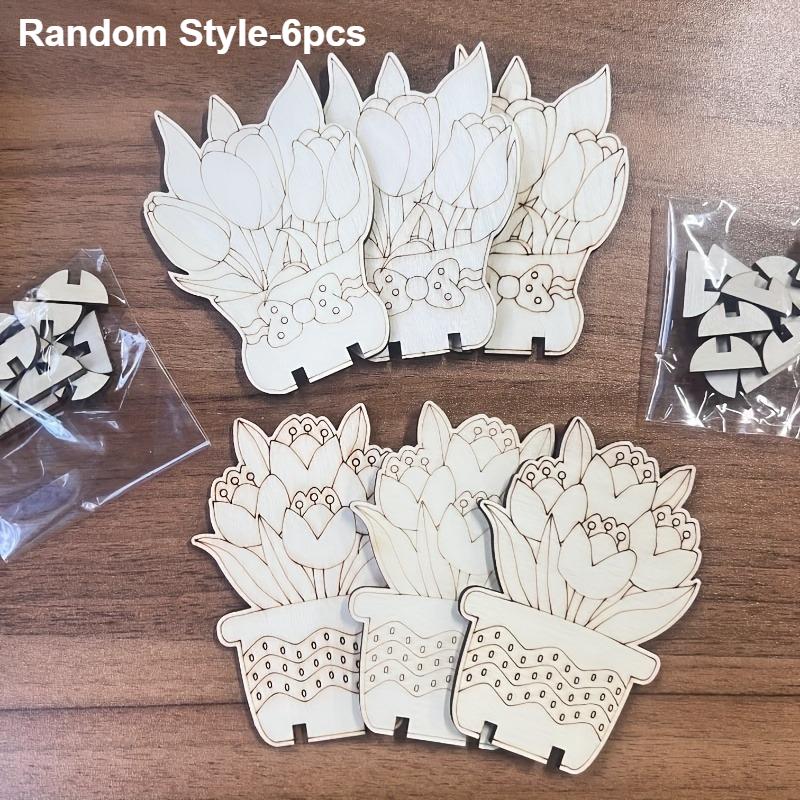 

6 шт. Необработанные деревянные цветы Винтажный цветочный Декор для свадеб Фестивалей Искусственное дерево Настольное украшение Товары для поделок DIY