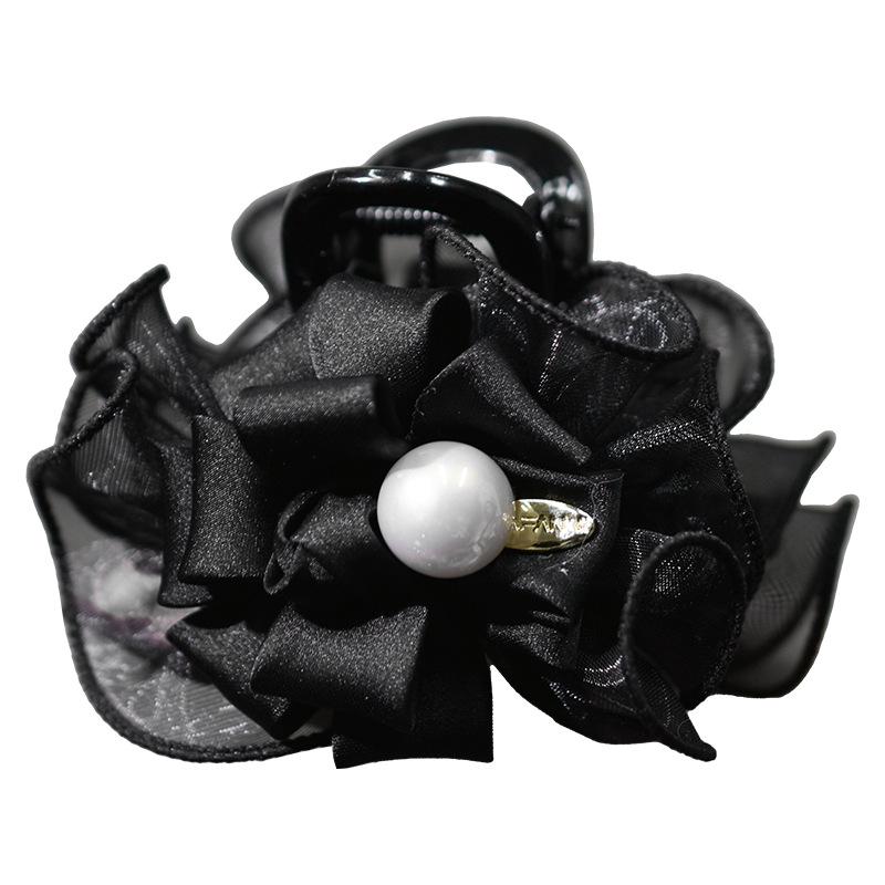 Spring/Summer Elegant Mesh Flower Beaded Hair Claw Clip for Women