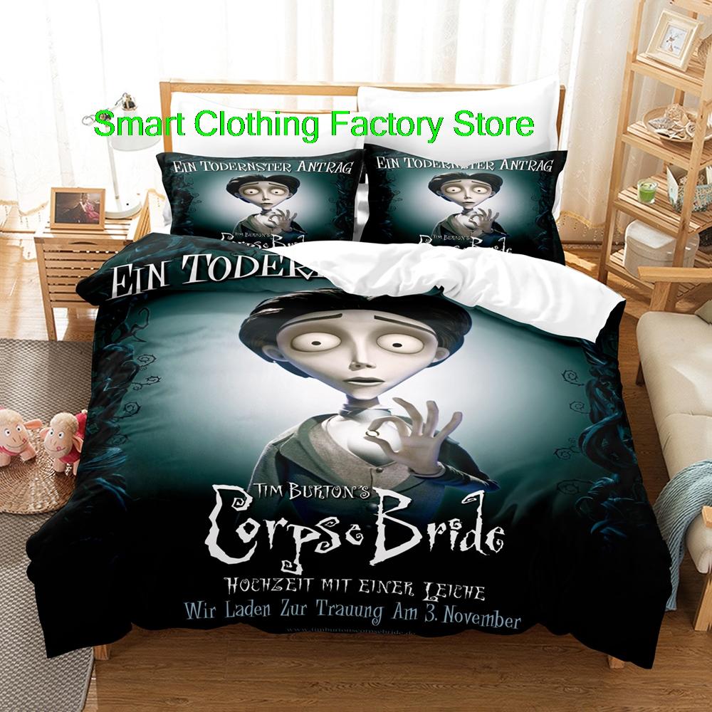 

Постільна білизна Тіма Бертона «Наречена-труп» Односпальний Двоспальний Повний/Євро Розмір Королівський Розмір Набір для Спальні Підлітків Комплекти з Підодіяльником Комплект Постільної Білизни EU Single(135x200cm)