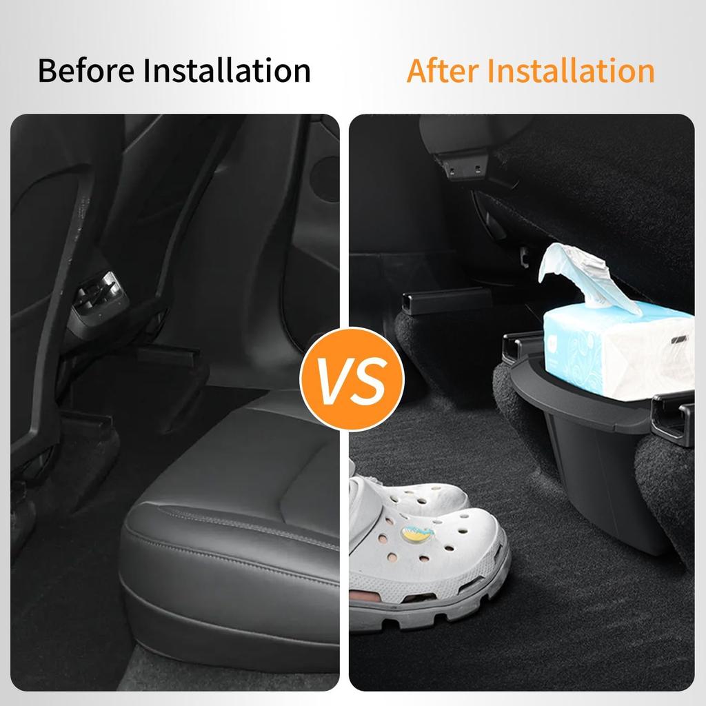 Rear Center Console Organizer for New Model Y Juniper Trash Can with Anti-Slip Lid Cover Backseat Storage Box 2nd Row Seat Organizer Bin for Model Y