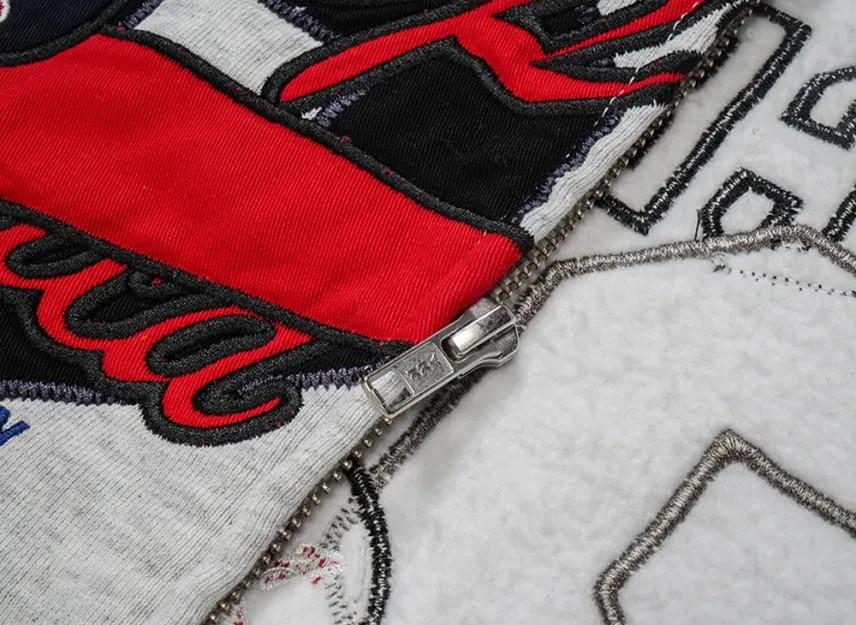 Supreme Warriors AppliquA Zip Up Hooded Sweatshirt "Ash Grey"