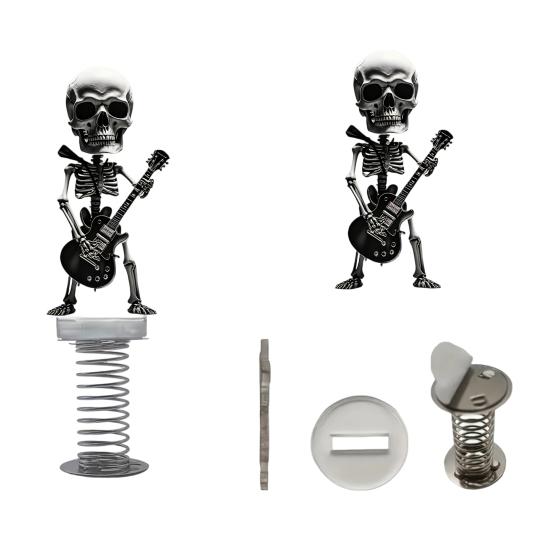 Skull Spring Car Rocking Skull Figurine Acrylic Swaying Skeleton Dashboard Decor