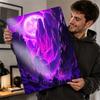 Purple Mountain Fantasy Personalized D Textured Metal Poster Wall Art Tinplate Sign for Decoration Room Decorating Interior