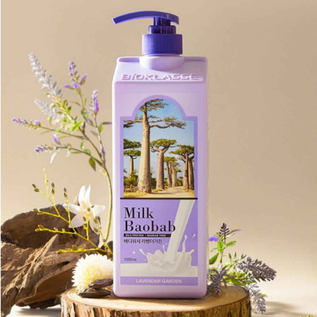 Milk Baobab Body Lotion 500ml/Body Wash 1000ml, White Soap Ivory Musk White Musk Baby Powder Damask Rose Flora Bouquet Lime and Basil Lavender Garden
