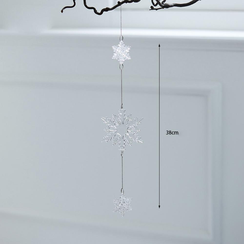 Transparent Christmas Hanging Pendants Snow Beads Star Xmas Tree Embellishment  Christmas