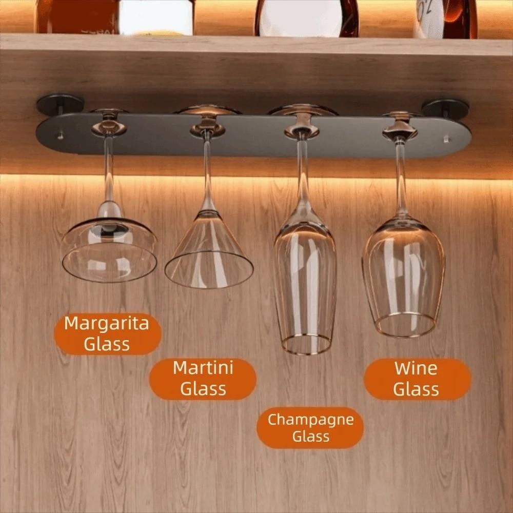 Single-row Design Wine Glass Rack Wall Mounted Wine Glass Storage Shelf  Kitchen Use