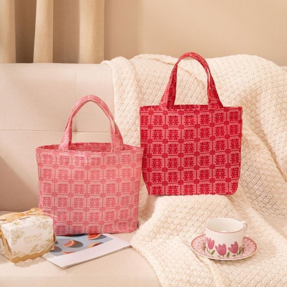 Wooden Ring Brocade Red Envelope Handheld New Year Money Bag Cloth Money Pocket  Lady Girls Women