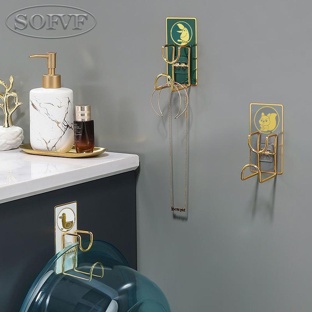 Toilet non perforated washbasin storage hook storage rack, scratch free hot stamping washbasin rack hook