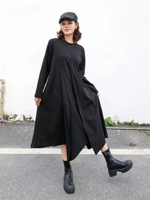 Asymmetrical Solid Color Patchwork Dresses GJ1096
