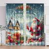 Set Of 2 Santa Claus Pattern Filtering Polyester Curtains Christmas Home Windows Classic Made