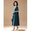 EST+II Women's Yunqi Round Neck Short Sleeve Cake Long Dress