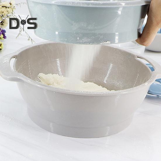 Stackable Flour Sieve Set 4-Piece Multifunctional Kitchen Baking Tools Including Fine Mesh Sifter Egg White Separator & Flour Scraper Portable Pollen