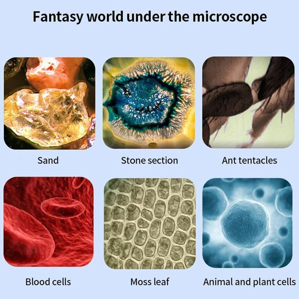 LED Light Pocket Microscope 80-200x Children Microscope Electric Mini Microscope  Learning