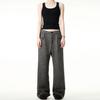 Old money wind bamboo pattern vintage spring and autumn new women's loose trousers men's retro straight pants