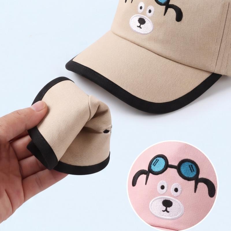 Summer Baby Baseball Cap Cartoon Eyeglasses Bear Kids Boys Girls Sun Hat Outdoor Toddlder Children Adjustable Cap Peaked Caps