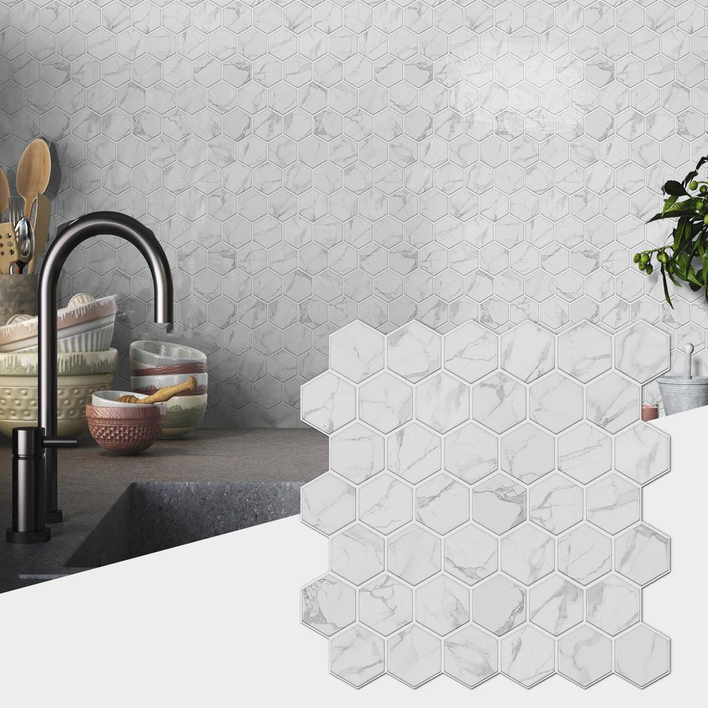 Simple Art Special-Shaped Tile Sticker, Self-Adhesive Wall Sticker, Kitchen Bathroom Pvc Waterproof Wallpaper Wallpaper