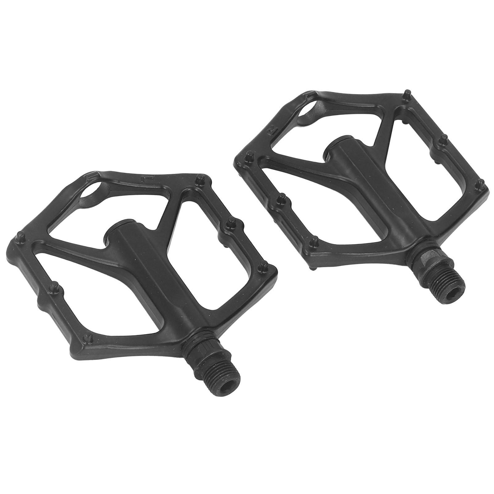 2PCS Bike Pedals Black Platform Pedals Anti Skid Effortless Cycling Bike Parts with Bearing for Mountain Road Bikes
