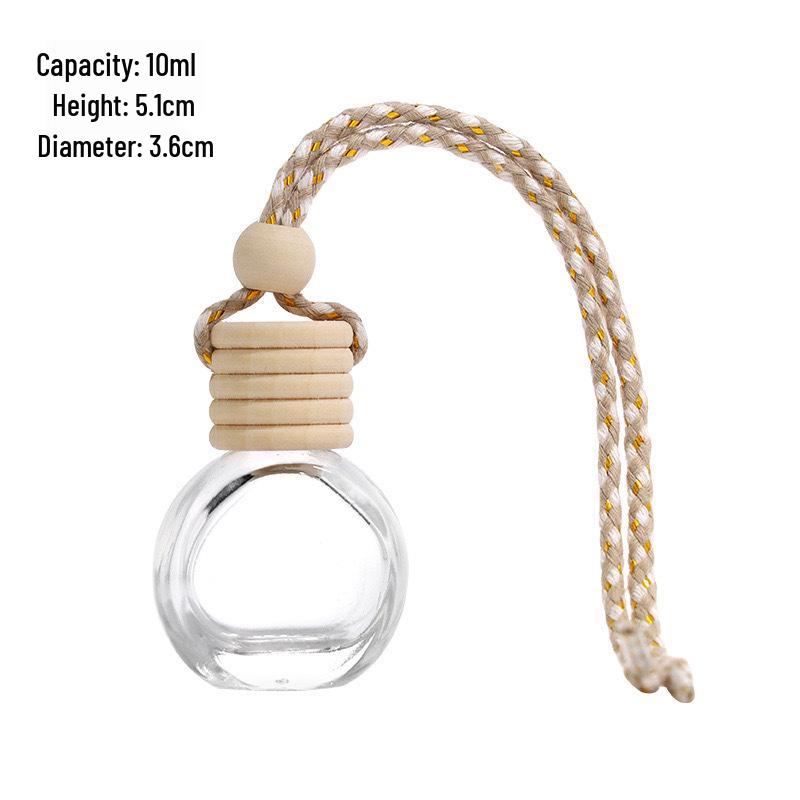 Transparent Car Vent Air Freshener Bottle with Lanyard - Essential Oil Diffuser & Rearview Mirror Pendant