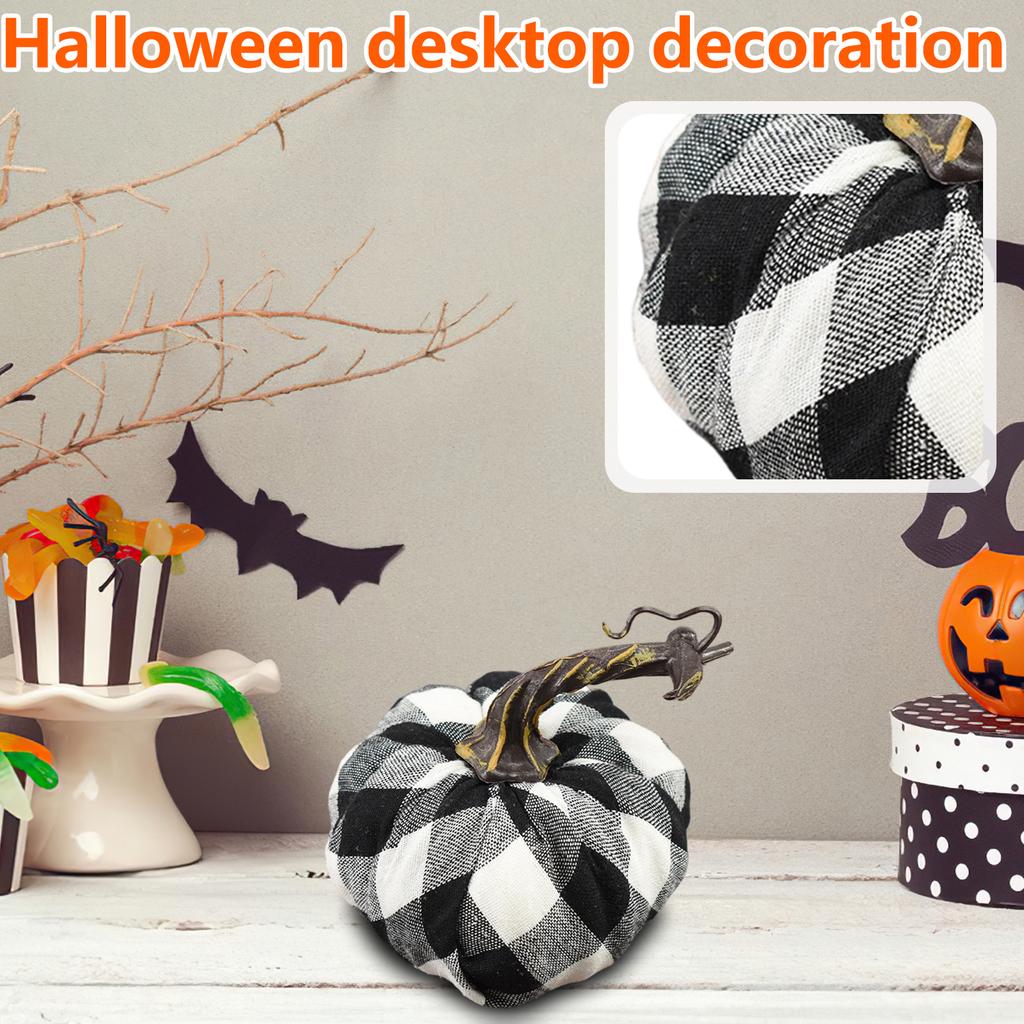 Faux Flannel Pumpkin Halloween Decoration for Cabinet Display and Photography Prop with Foam