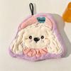 Coral Fleece Hanging Hand Towel Absorbent Cartoon Hand Towel New Puppy Hand Towel  Bathroom Use