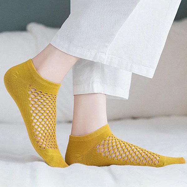 Summer Women's Short Socks Breathable and Sweat-absorbent Boat Socks Clogs Solid Color Japanese Style Mesh Short Socks for Women