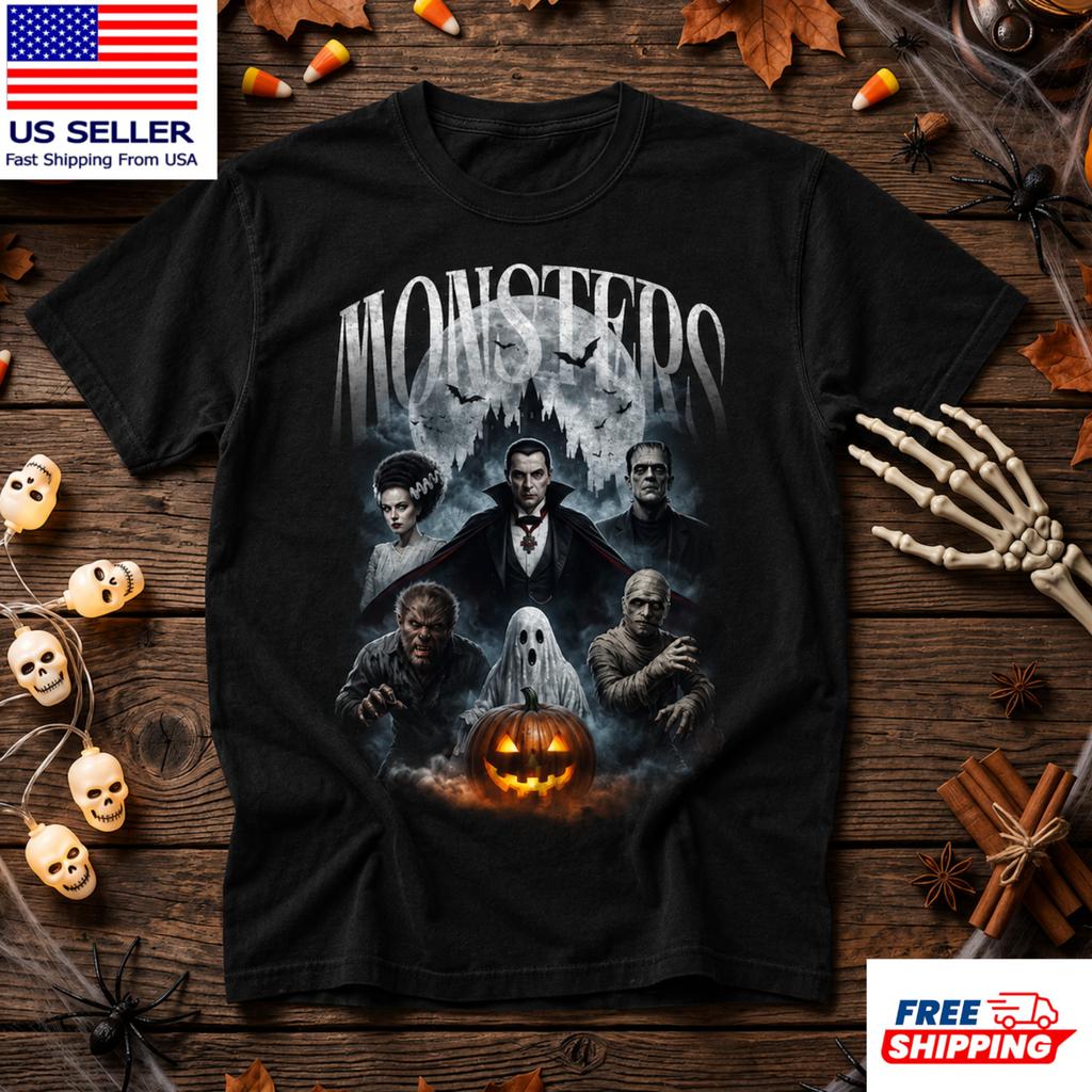 Vintage Monster Halloween Retro Horrorfilm Grafik T-Shirt S-5XL