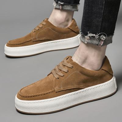 Fashion High Quality Men Autumn Fashion Casual Outdoor Board Shoes Classic Yellow Anti Fur Lace Up Comfortable Thick Soled Casual Shoes