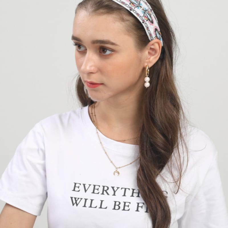 LALA Imported Lace Ethnic Hairband P-WHITE