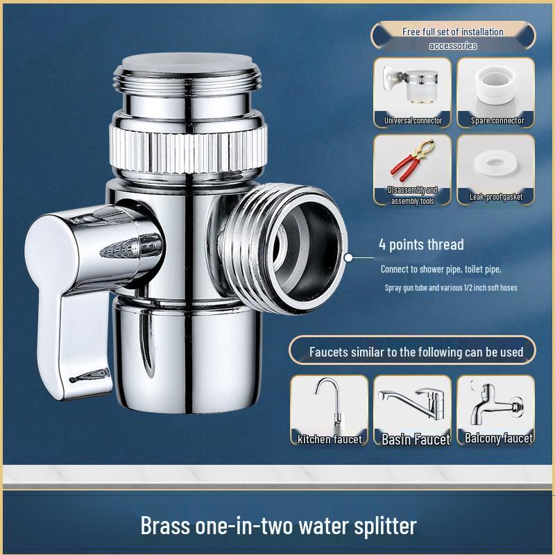

Universal Sink Faucet Splitter: 1-to-2 Washing Machine Connector