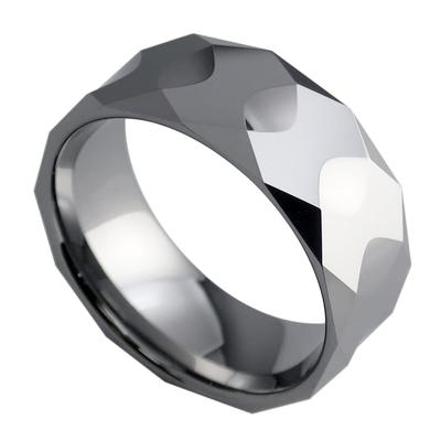 Shinjuku Gin No Kura Multi-faceted Tungsten Ring, Sizes 17-23 (Size 23), Men's, Simple, Chunky