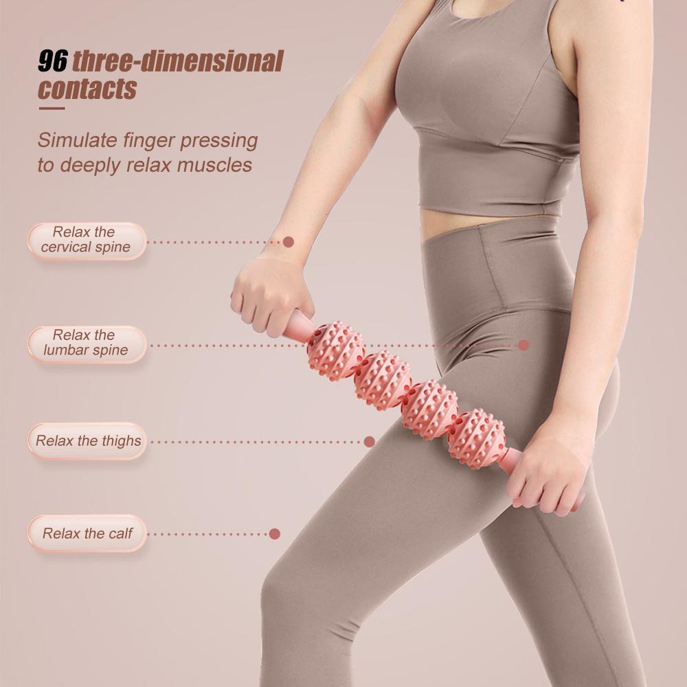 Durable And Safe 1Pc 4 Four Wheel Yoga Stick Massage Roller For Calf Muscle Roller Leg Relaxation Rollerliposuction Roller Massage For Athletes