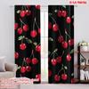2pcs,2D Plane Printing Popular Curtains Cherry Parade Versatile Polyester Fabric (without Rod) Outdoor Decorations Ldeal for