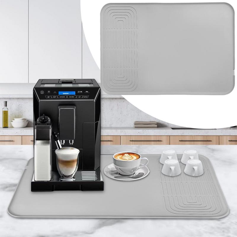 Silicone Mat For Coffee Maker Silicone Coffee Mat With Convex Edge 23.6 X 15.7 Inches Multi-Use Dish Drying Mat For Kitchen