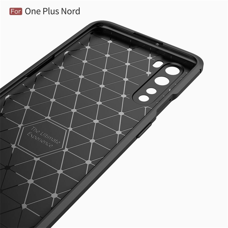 Oneplus Nord AC2003 Case Carbon Fiber Protection Armor Soft Silicone TPU Back Cover Phone Case for Oneplus Nord AC2001 Coque