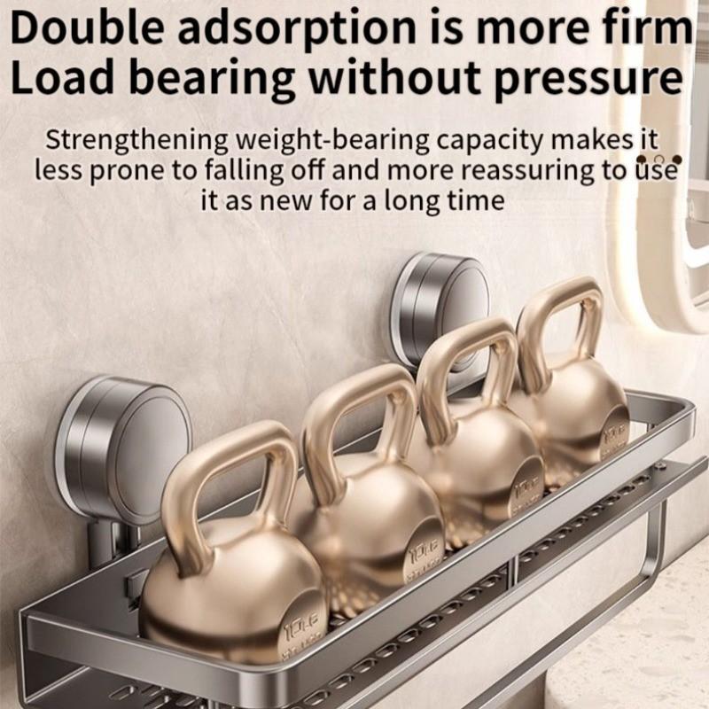 Suction Cup Mount Bathroom Shelf Multifunctional No Drill Hanging Bath Room Basket Household Shampoo Storage Rack Tray