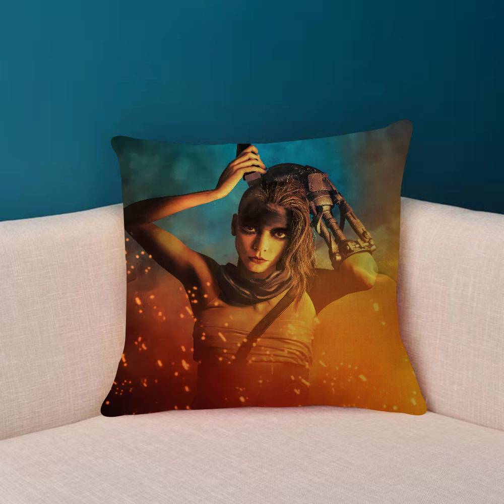 Movie F-Furiosa A Mad Max Saga Pillow Case For Sofa Decor Car Office Room Printing Cushion Cover Decorations And Protector