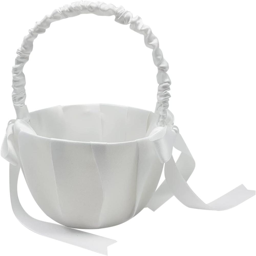 Корзина для девочки с бусинами Романтичный держатель лепестков Новая свадебная корзина для лепестков, конфет, декора церемонии