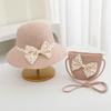 Strawberry Straw Sun Cap for Kids Baby Girl Outdoor Summer Casual Beach Holiday Cartoon Shoulder Bags Child Mother and Daughter