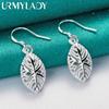Blatt-Ohrringe aus 925er-Sterlingsilber für Damen, modischer Charm-Schmuck